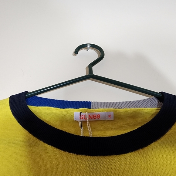 SUN 68 yellow sweater 100% cotton - Picture 8 of 9